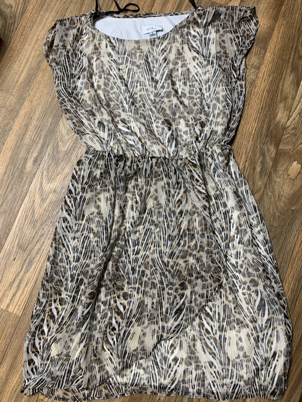 Alyx  Animal-Print Midi Dress in Beige and Brown